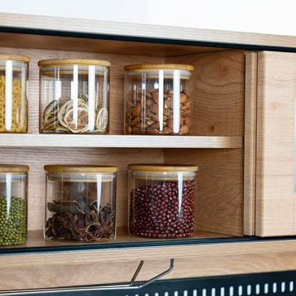 D2scrma 19oz/0.6Qt/550ml Square Glass Storage Containers with Lids 6-Pack - size: 19oz*6