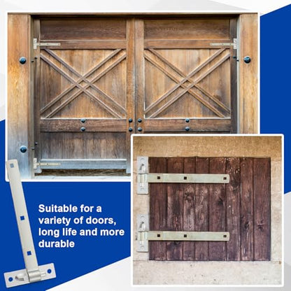8 Pack 12” Strap Hinge Kit Heavy Duty Wall Mount Gate Hinge, Sliver