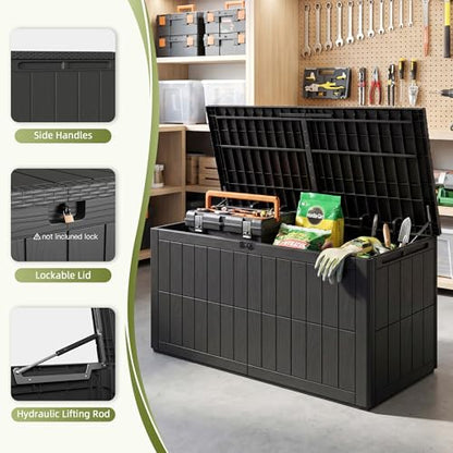 UDPATIO Deck Box - color: Black, size: 100 Gallon