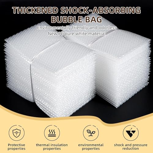 50PCS 8x12" Clear Bubble Pouches Wrap,Double Wall Cushioned Wrap,Shockproof - size: 8X12''-50PCS