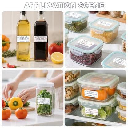 1200 Pieces Removable Food Labels Stickers, 2 Rolls 1x2 Inch