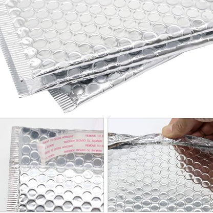 50 Pack 7 x 9 Inch Metallic Bubble Mailers, Silver Padded Mailing Envelopes, Foil Self Seal Padded Envelopes for mailing, packing - color: Silver, size: 50 Pack 7 x 9 Inch