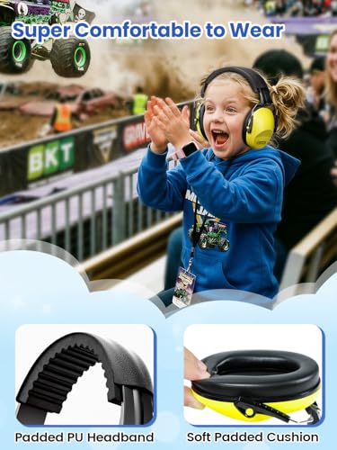 Dr.meter Noise Cancelling Headphones for Kids, Toddler Ear Protection Muffs - color: Yellow