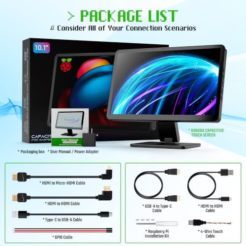 10.1-inch Small Monitor with Touchscreen for Raspberry Pi, Home Assistant - size: 10.1-inch
