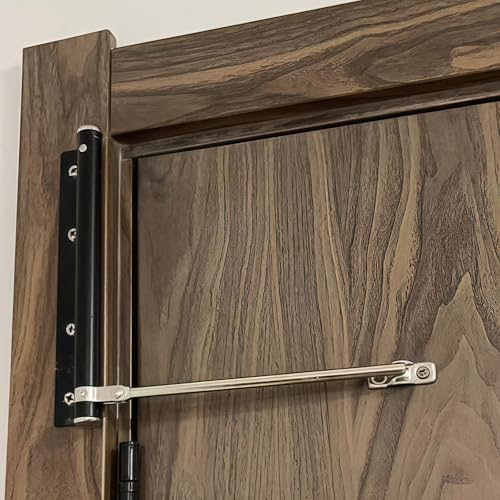 Automatic Door Closer for Home Easy to Install with Arm, Screw, Wrench - color: Black, size: 1 Pack