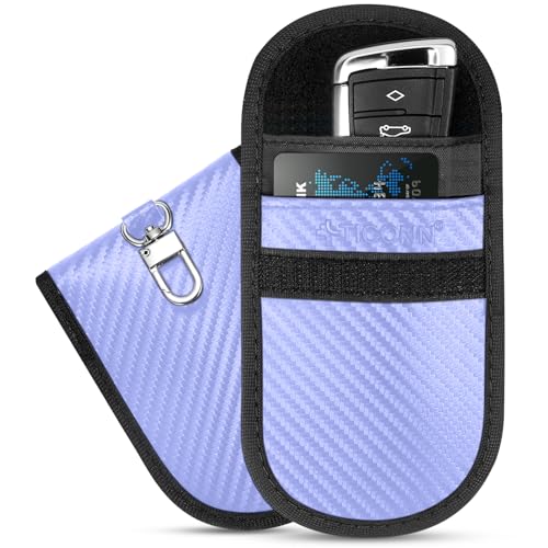 TICONN 2PK Faraday Bag for Car Key Fob, Anti-Theft NFC RFID Blocking Pouch - color: Blue, size: Small