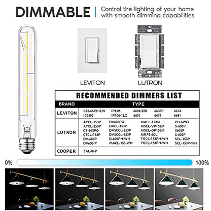 T10 Tubular Bulbs 40 Watt E26 Dimmable Led Light Bulbs 4000K Daylight - color: 8.9 Inch-4000k Daylight-4w(clear Glass)