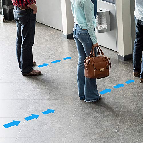 EVQ Blue Arrow Floor Sticker Tape 2 x 4 Inch Directional Vinyl 200 PCS - color: Blue, size: 2"×4"