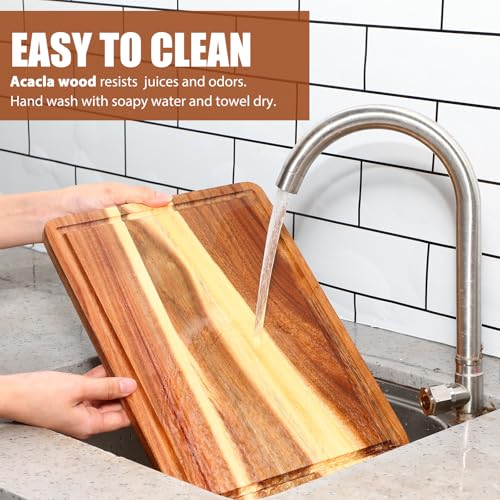 Roshtia 6 Pcs Wooden Cutting Boards 14x10'' Acacia Chopping Board, Fresh - style: Fresh