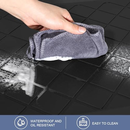 Cushioned Kitchen Mat 2 PCS, Anti Fatigue Kitchen Rugs, Heavy Duty Kitchen Rugs and Mats Non-Skid, Ergonomic Comfort Foam Kitchen Floor Mat for Home, Office, Sink, Laundry - Black - color: Black