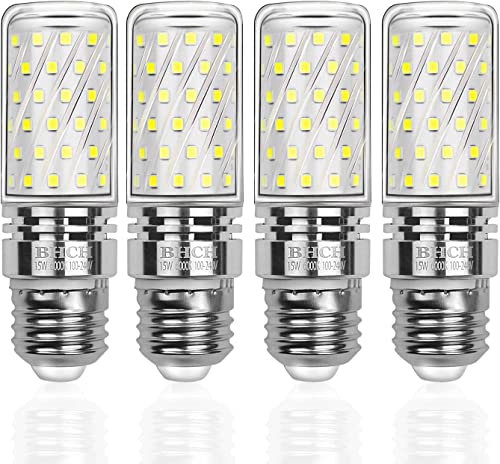 E26 LED Corn Bulbs 15W, 6000K Daylight White, 1500LM, Edison Screw Bulbs, 120W Incandescent Bulbs Equivalent, Pack of 4 - color: E26 Daylight White