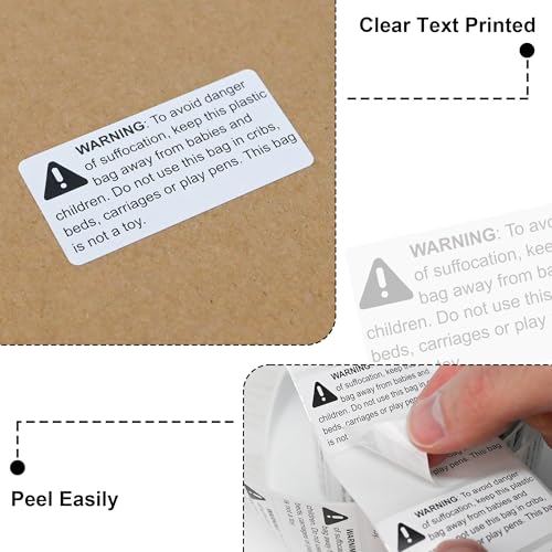 LLIKED Suffocation Warning Labels 2" x 1", 1000 Labels per Roll