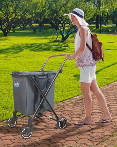 Foldable Shopping Cart with 70L, Height Adjustable for Office, Picnic, Laundry - size: 70 liter bag removable
