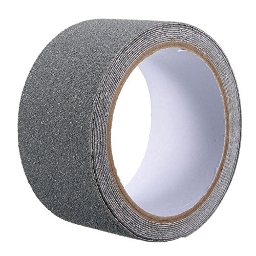 2" x 16' Roll Rubberized Anti Slip Safety Tape Non Skid Stair Step Grip Boat (Grey) - color: grey
