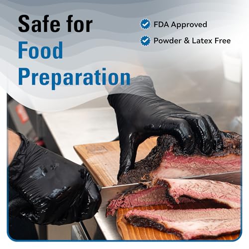 SWIFTLITE Nitrile Gloves Disposable Latex Free 4 Mil, Black - size: Large