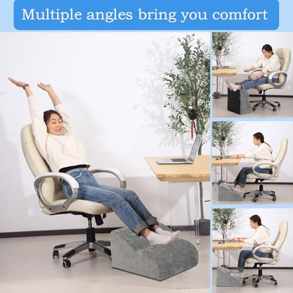 Foot Rest for Under Desk at Work.Multifunctional 3-Tier Foot Stool - color: Standard-dark Grey