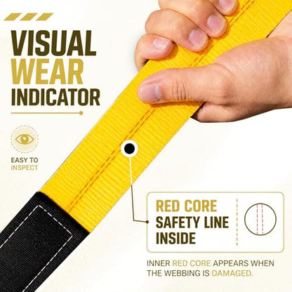 Lift Sling Straps, 6.5'X2 Heavy Duty Flat Eye Lift Sling, 2Pk, RUGOACE