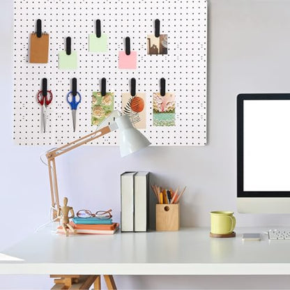 CroBlissful Pegboard Clips Peg Board Metal Accessories Hook, Black, 10 Pcs - color: Black
