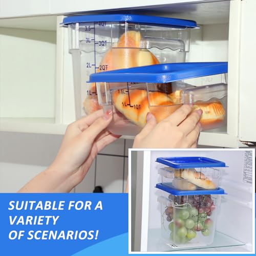 Yungyan 8 Pcs Restaurant Food Storage Containers with Lids Set, Blue Lids - color: Blue Lids