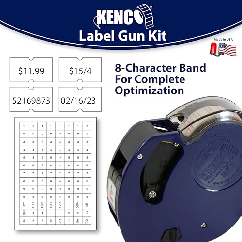 Kenco BK 1 Line Price Gun Kit - Includes 6,000 Labels, 2 Ink Rollers, Label Scraper - 8 Digit Labeler for Pricing, Dating, and Coding (BK-1 KIT Standard) - size: BK-1 KIT STANDARD