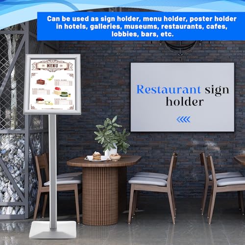 Yaocom 11 x 17 Inches Aluminum Floor Sign Stand Poster Holder, Silver - color: Silver, size: 11 x 17 Inches