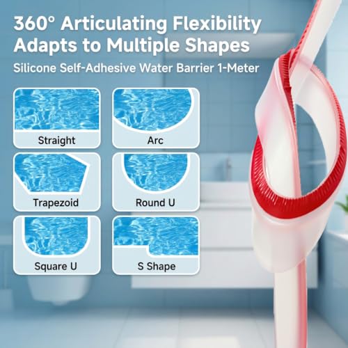 39" Shower Door Bottom Seal, Shower Threshold Water Guard Dam