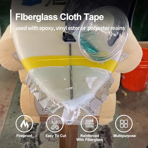 Fiberglass Cloth Tape, 6 oz,3 inch x 50 yd Woven Fiberglass Fabrics Roll - size: 3inch