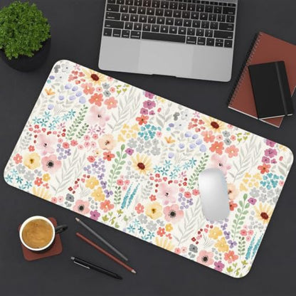 Floral Desk Mat, Cute Flower Large Mouse Pad, Pink 23.6"x11.8" - color: A Flowers - Pink, size: 23.6" x 11.8"