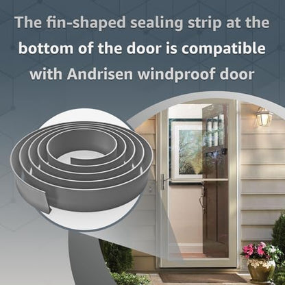 2Pcs Replacement for Andersen Storm Door Botton Sweep Fin Weatherstrip - color: Gray