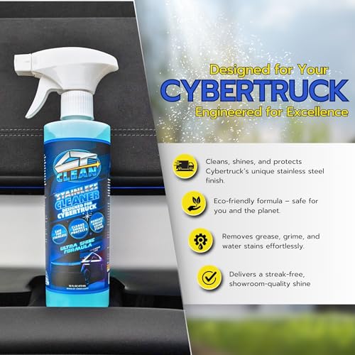 Ultra Shine Waterless Stainless Steel Cleaner & Wash for Tesla Cybertruck – High-Gloss, Removes Grease & Fingerprints, Eco-Friendly (16 Fl. Oz.)