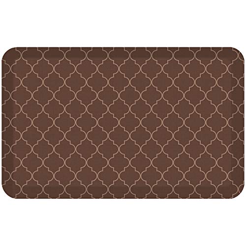 NewLife by GelPro Anti-Fatigue Designer Comfort Kitchen Floor Mat, 20x32”, Trellis Walnut Stain Resistant Surface with 3/4” Thick Ergo-foam Core for Health and Wellness - color: Trellis Walnut, size: 32"L x 20"W x 0.8"Th