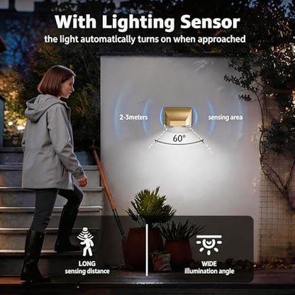 Door Light Small Motion Sensor Light Battery Powered Gold - color: Gold