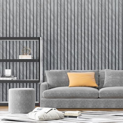 Art3d Six-Grid Design Slim Slat Wall Panel, 104 x 12 Inch, 4-Pack, Granite - color: Six-Grid Granite