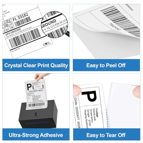 HUOJI 6000 4x6 Thermal Labels 500/Stack, Commercial Grade - size: 12 Stacks | 6000 Labels