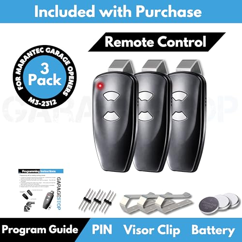 3X for Marantec M3-2312 315 MHz Garage Door Opener Remote Replacement - color: 3x Black
