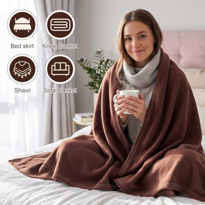 Macarrie 50 Pcs Fleece Blankets Bulk,50 x 60 in Soft Throw Blankets in Bulk - color: Beige Series