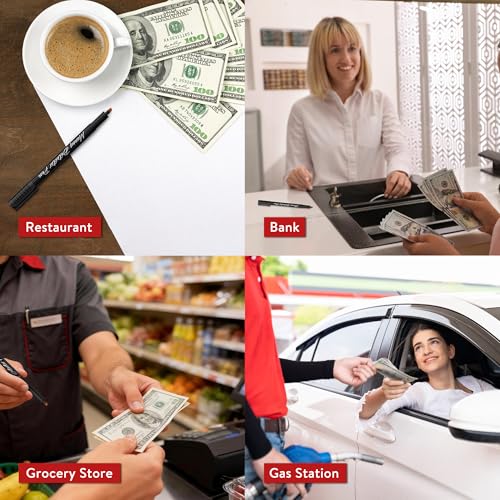 PONNOR Counterfeit Money Detector Pen (30 Pack) Bill Marker Universal False Currency Checker Cash Tester with 30% More Ink with Upgraded Chisel Tip for Personal & Commercial Use