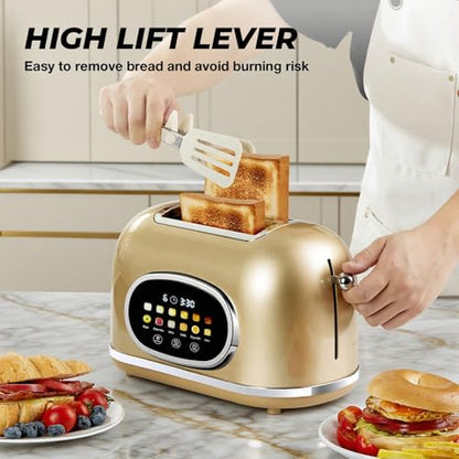 Roter Mond Toaster 2 Slice Touchscreen Stainless Steel, Gold - color: Gold