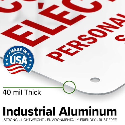 Electrical Room Authorized Personnel Only Bilingual Sign, 10x7 Inches, Rust Free .040 Aluminum, Fade Resistant, Made in USA by My Sign Center - size: 7x10 Aluminum