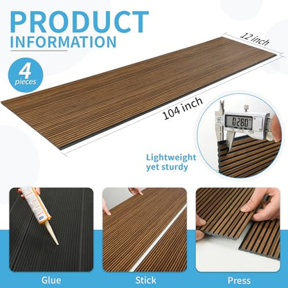 Art3d Fine Bar Design Slim Slat Wall Panel, 104 x 12 Inch, 4-Pack, Rosewood - color: Fine Bar Rosewood