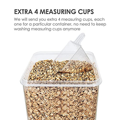 Vtopmart Extra Large Airtight Food Storage Containers, 6.5L, 4 Pcs - color: Black, size: 6.5L
