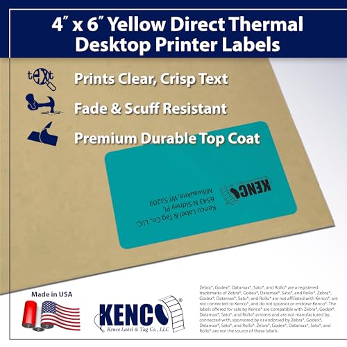 4" X 6" Direct Thermal Perforated Stickers Labels for Shipping Labels, Inventory, and Color Coding - 1000 Per Roll on 3" Core - Compatible with Zebra, Datamax, Sato, Intermec, and More (Teal, 12 Pack) - color: Teal, size: 12 Pack 12,000 Labels