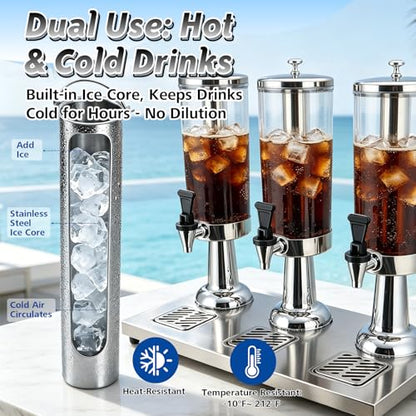 2.4 Gallon Drink Dispenser for Party with Stand & Leak-Proof Spigot - color: Silver