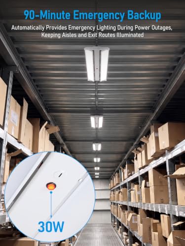 LEONLITE 4FT 225W LED Linear High Bay Light with Emergency Battery Backup
