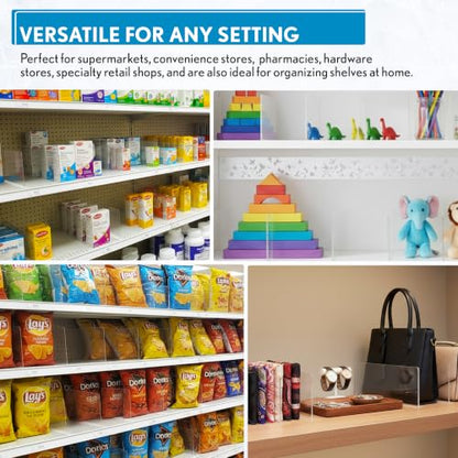 Shelf Dividers, 50 Pack, 3" x 17-9/16", Retail Shelf Organization, Product Separators, Clip Strip
