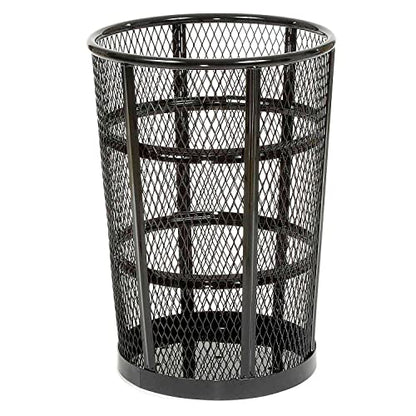 Global Industrial Outdoor Metal Trash Container Black, 48 Gallon