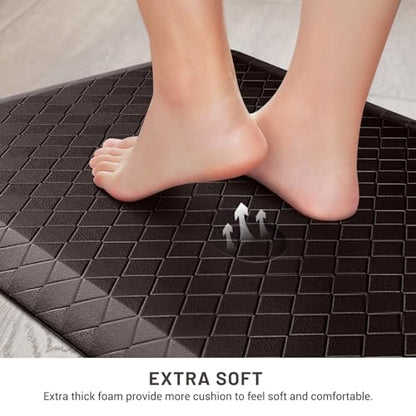 HappyTrends Kitchen Floor Mat - 4/5 Inch Thick Anti-Fatigue Kitchen Rug - color: Chocolate, size: 72"L x 22"W x 0.8"Th