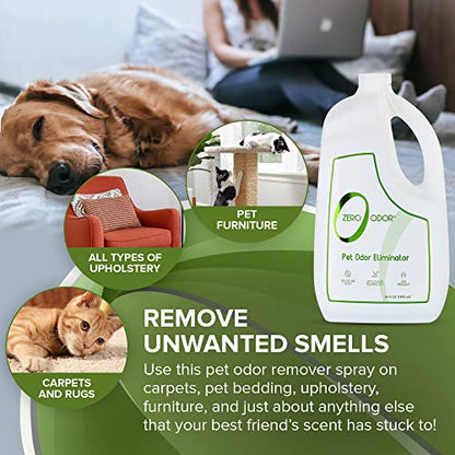 Zero Odor Pet Odor Eliminator Refill for Dog & Cat Urine, Carpet Deodorizer - size: 64 Fl Oz (Pack of 1)