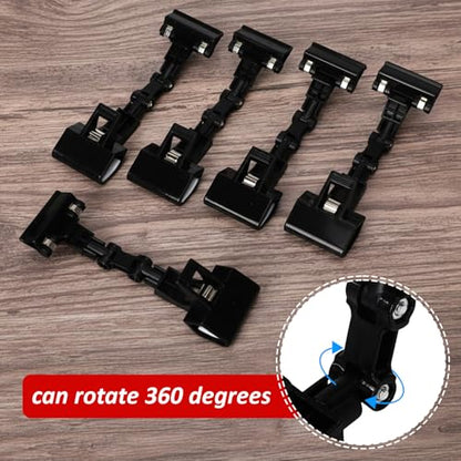 Honeydak Black 50 Pcs Sign Holder Clips Bulk for Grocery Retail Display Plastic Shelf Price Sign Clamps Double Sided Swivel Holder with Antislip Padding Rotatable Merchandising Clips for Store - color: Black