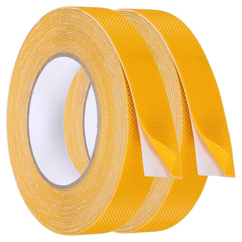 uxcell 2Pcs Rubber Grip Tape, 1"x33 ft Non-Slip Tape with Grip Tape, Yellow - color: Yellow, size: 1 in x 33 ft